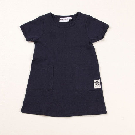 MINI RODINI Basic Dress Short Sleeve Navy