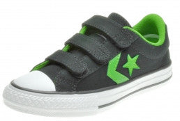 Converse 642929 Chuck Taylor Star Player velcro Ox in Black/Jungle green - 50% REDUCTION - Youths UK 5 Only !