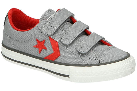 Converse 647756 Star Player Velcro Ox for Youths - Dolphin Grey/Red