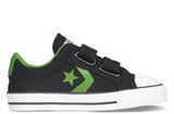 Converse 742929 Star Player Velcro Ox for Infants - Black/Jungle Green - 50% REDUCTION ! - Infants UK 4 Only!