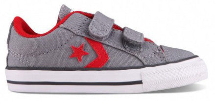 Converse 747756 Star Player Velcro Ox for Infants - Grey/Red