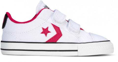 Converse 747759 Star Player Velcro Ox for Infants - White/Berry