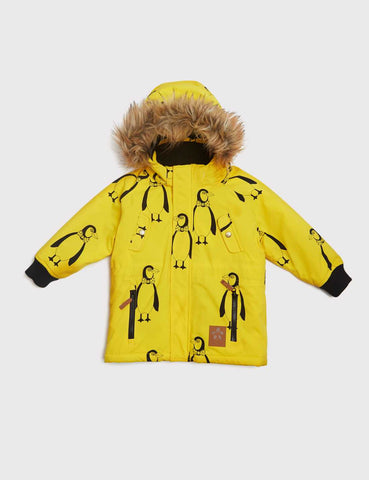 MINI RODINI Coat Penguin - Yellow