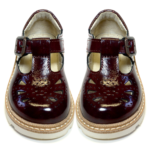 YOUNG SOLES Rosie T-Bar - Cherry Patent