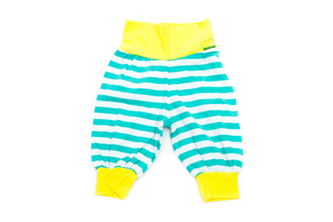 Plastisock Baggy Pants - Turquoise/Yellow